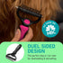 Maxpower Planet Hair Brush - Double Sided Shedding, Dematting Undercoat Rake for Dogs, Cats, Extra Wide Brush