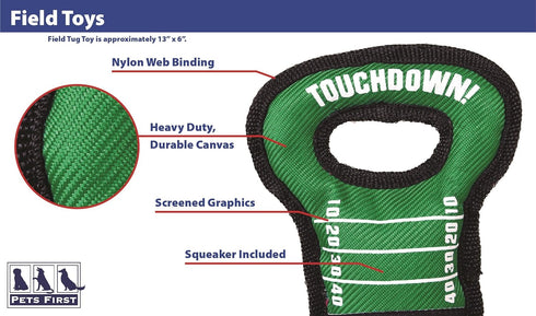 Pets First NCAA Football Field DOG TOY with Squeaker. - GEORGIA BULLDOGS - for Tug, Toss, and Fetch. - Tough& Durable PET TOY
