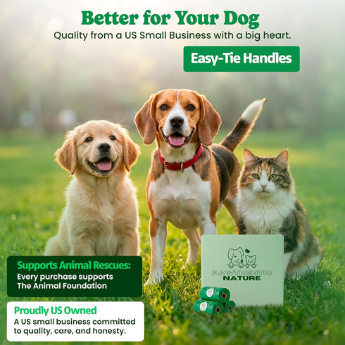 PAWTHENTIC NATURE 6 90 Pack, 18 ROLLS Dog Poop Bags bags, Value Extra-Thick Micron, Leak-Resistant, Strong & Durable