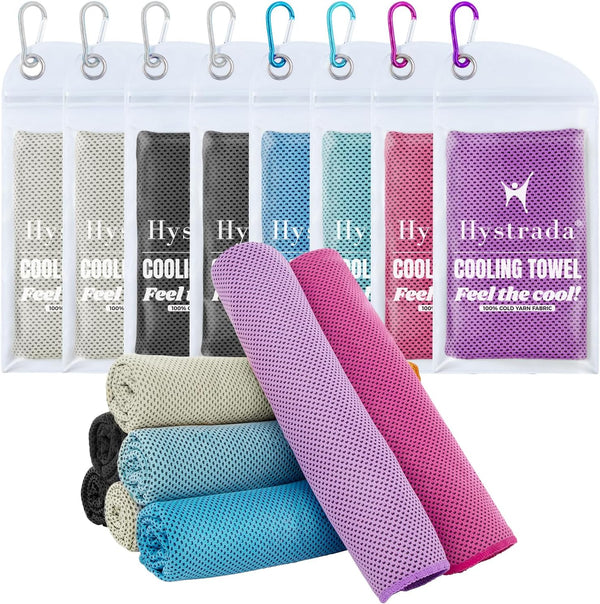 8 Packs Cooling Towel (40 x 12), Ice Towel, Microfiber, Soft Breathable