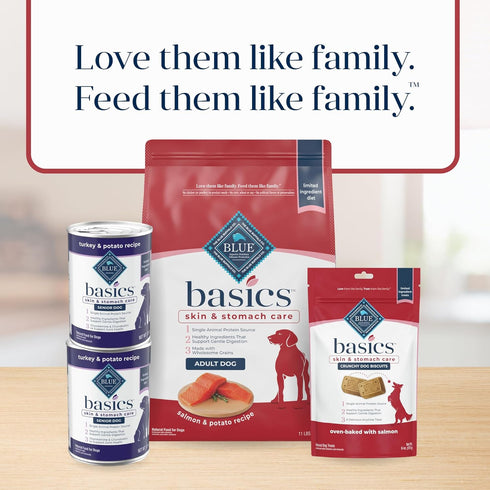 Blue Buffalo Basics Adult Dry Dog Food - Salmon & Potato Recipe, Limited Ingredient Diet, 11-lb Bag, Made in the USA
