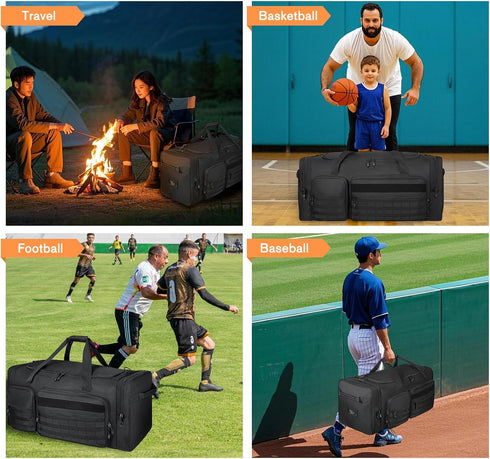 130L Goloni Heavy Duty Large Duffle Equipment Bag,Catchers Gear Bag with Shoe Compartment,Baseball Duffle Bag