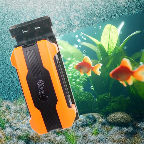 hygger Aquarium Magnetic Brush, Fish Tank Glass Algae Scrubber with Detachable Stainless Steel and Plastic Scraper