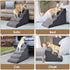 EHEYCIGA 15.7" H Curved Dog Stairs, 3-Step Non-Slip Pet Steps for Couch, Sofa, Chair, Grey, for Small Dogs and Cats