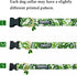 TEEMERRYCA Summer Comfortable Cotton Dog Collars, Green Leaf Print for Female Male Small Medium Large Dogs