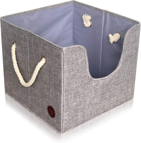 Tug's Stuff Perfect Size Dog Toy Box - Pet Storage Basket for Leash, Blankets, Treats, Clothes, Accessories
