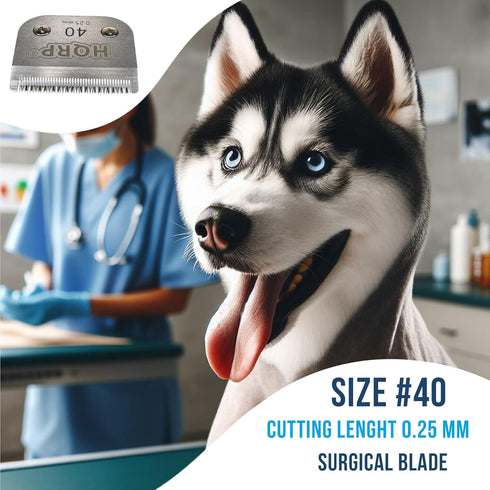 HQRP #40 Blade Dog Grooming Replace A5 Detachable Clipper Blades for Dog Grooming Blades UltraEdge/Ceramic Edge Compatible with Andis/Oster A6/Wahl KM10/Geib/Other Pet Dog Clippers for Grooming 0.25mm