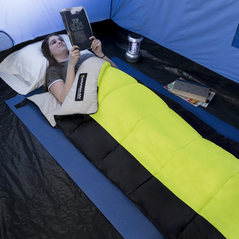 Wakeman Outdoors Lightweight Sleeping Bag - Carrying Bag with Compression Straps Included for Adults