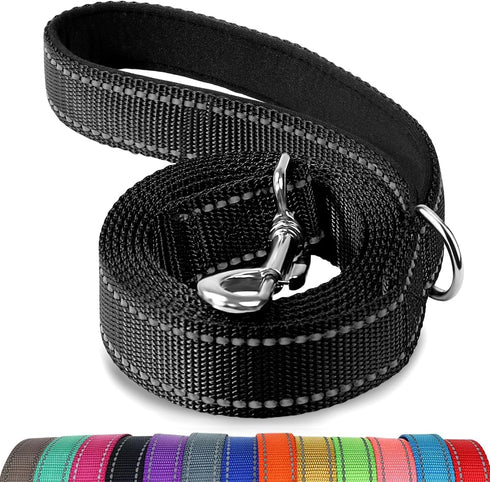 Joytale Double-Sided Reflective Dog Leash, 6 FT/5 FT/4 FT - Padded Handle Nylon Heavy Duty Leashes for Small & Medium