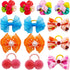 100pcs Dog Hair Bows, Bulk Cute Puppy Pet Small Dog Hair Bows with Rubber Bands for Grooming Accessories