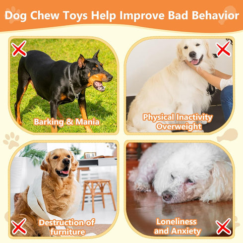 Natural Rubber Grilled Chicken Squeaky Dog Toys, Durable Chew Toys for Small Medium Large Dogs (3 Packs)