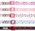 Pawtitas Soft Adjustable Puppy Collar, Personalized Customizable Dog Collar with Embroidered Pet Name, Pink Snowflakes