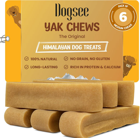Dogsee Original Yak Cheese Himalayan Dog Chews 1lb (Medium - 6 Bars)