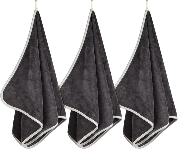 Hoiny 3 Pack Microfiber Gym Towels (14.2" x 30"), Super Soft, Quick Drying,
