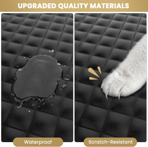 Waterproof SUV Cargo Liner for Dogs - Pu Leather Pet Car Seat Cover Protector with Bumper Flap, Non-Slip Backseat Mat
