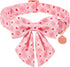 Valentine Dog Collar with Bow Tie, Cotton Collar for Large Dogs, Pink Plaid, Neck 16-24in