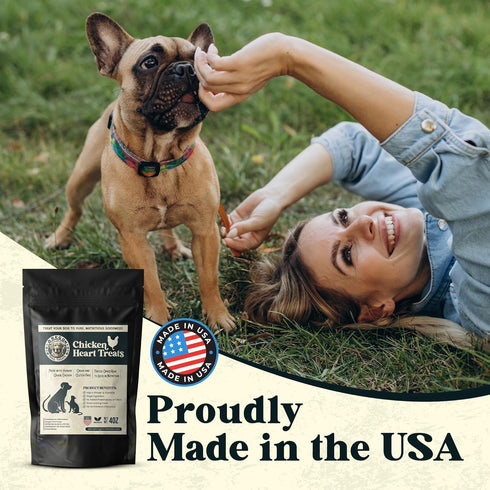 Oregon Trail Treats Freeze Dried Chicken Hearts 4oz - Premium Single Ingredient Cat & Dog Treats, Made in USA