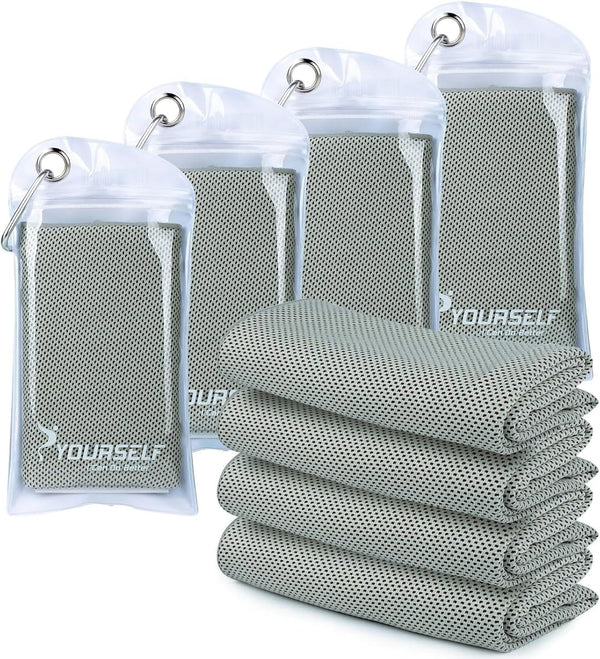 SYOURSELF Cooling Towels for Neck and Face, 4 Pack 40" x 12"