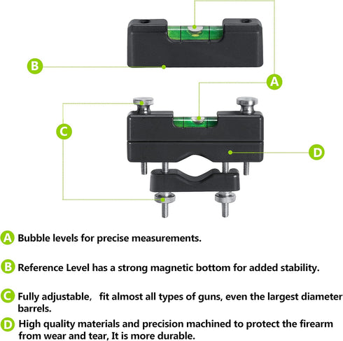 Pridefend Bubble Level Scope Mounting Kit - Precision Scope Level Bubble Clip and Storage Case for Magnetic Universal
