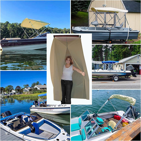 Privacy Tent for Boats - Pull-Down Type Privacy Curtain Suitable for Bimini Top