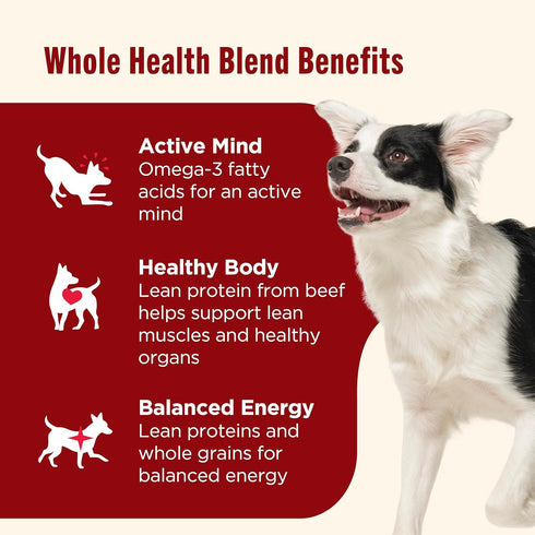 13 oz. 12 Count, Packaging Nutrish Real Beef & Veggies Recipe Whole Health Blend Chunks in Gravy Wet Dog Food, Can, May