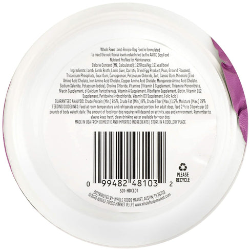 Whole Paws Grain Free Premium Dog Food, Lamb Recipe, 3.5 Oz