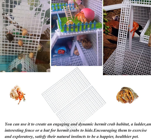 Generic Hermit Crab Climbing Toys Reptile Habitat Grid Cuttable Plastic Net Hermit Crab Climbing Ladder Hideout Small