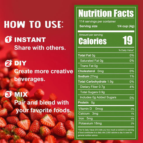 16 Oz/1lb Freeze Dried Strawberries Pieces, Resealable Bucket Dehydrated Strawberry - Premium Dried Fruit Bulk No Added