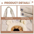Pet Canvas Shoulder Carrying Bag, Cute Khaki Bear Shaped Cat Carrier, M Size Portable Tote for Small Dogs, Cats,
