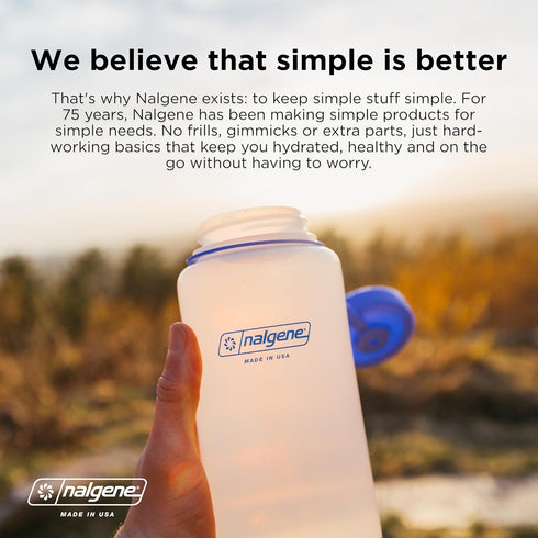 Nalgene Sustain Tritan BPA-Free Water Bottle, 32 OZ, Wide Mouth, Made with 50% Plastic Waste, Seafoam