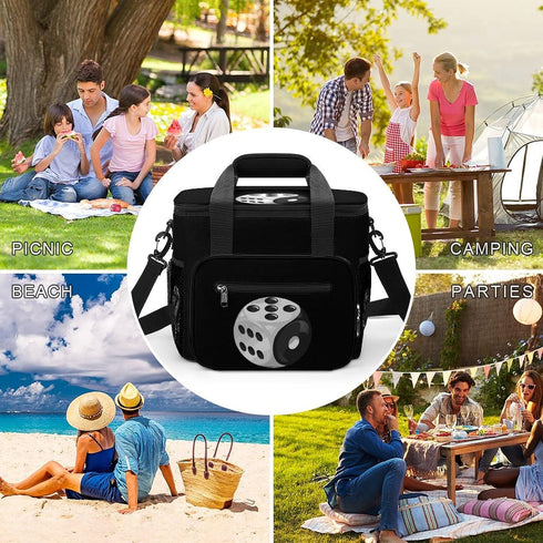 Generic Board Game Dice Cooler Bag Large Lunch Bag Car Cooler Insulated Thermal Bag Cooler Tote Bag for Travel Picnic