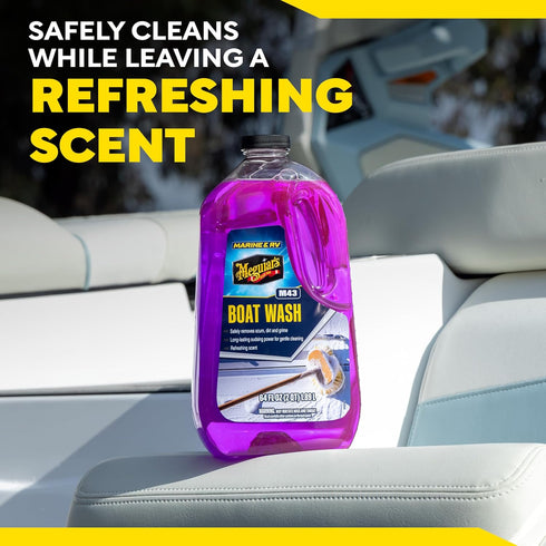 M43 64 Oz Meguiar's Marine/RV Boat Wash, pH-Balanced Boat/RV Wash for Protecting Fiberglass and Gel Coat, Streak-Free