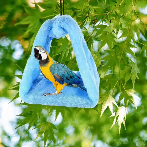 2 Pack Warm Bird Nest House Bed, Plush Hanging Hammock Sleeping Bed for Pet Parrot, Cockatiel, Macaw
