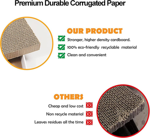 3 Packs Cat Scratcher Pad with Box, Durable Cardboard Refill, 3 in 1 Recyclable Cat House