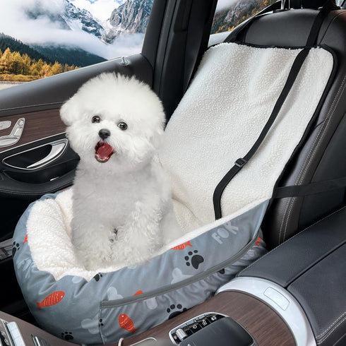 30 lbs, Dog Car Seat for Small Medium Dogs Under Fully Detachable and Washable Cat Booster Car Seats for Front & Black