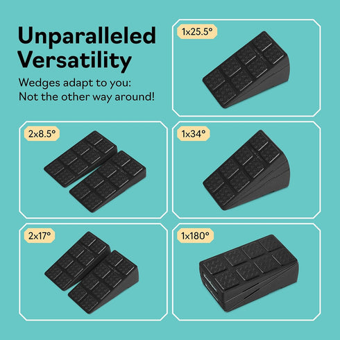Squat Wedge Set of 3 - Slant Board for Calf Stretching, 520 LBS Weight Capacity
