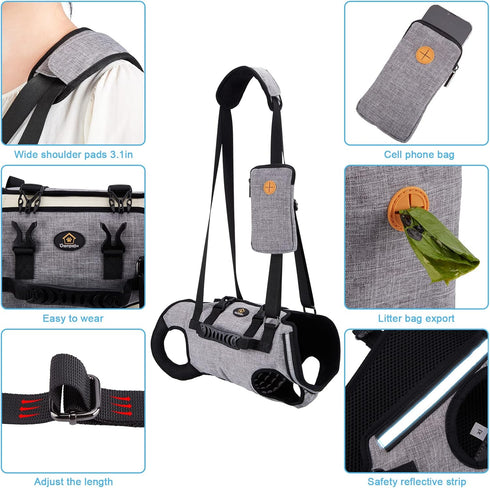 Ownpets Dog Sling Harness - Outdoor Sling Bag for Spine Protection, Whole Body Support for Aged Dogs, XXL