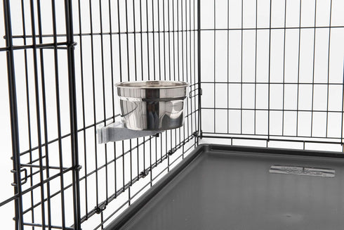 Lixit Quick Lock Cage Bowls for Dogs, Cats, and Rabbits, 20oz, Stainless Steel