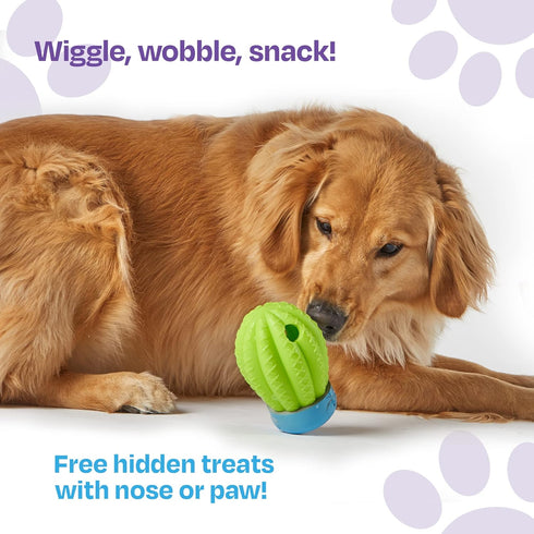 Brightkins Cactus Surprise Treat Dispenser, Dog Birthday Toy, Treat Dispenser for All Breeds, Medium
