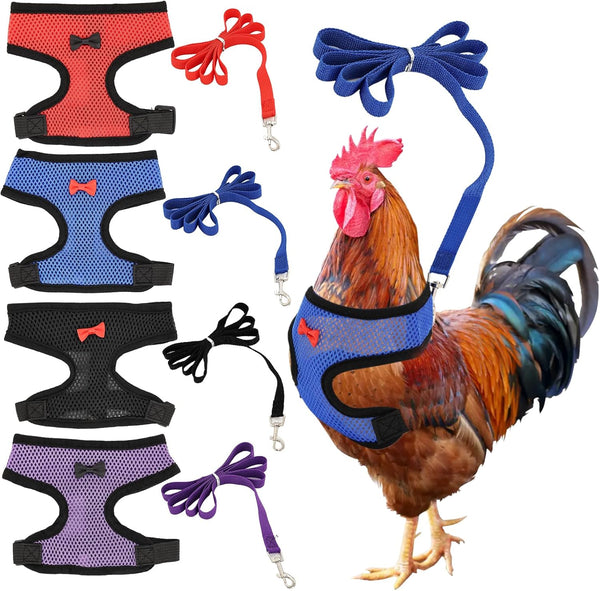 LUODAKA 4Pcs Adjustable Chicken Harness Safe Convenient Breathable Comfortable Suitable for Small Animal