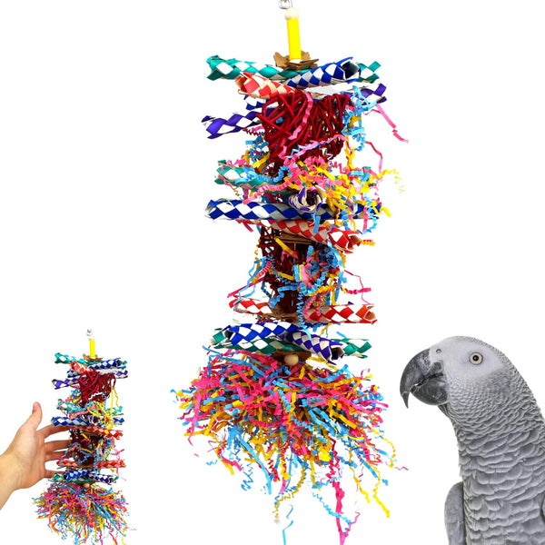 Bonka Bird Toys 1042 Duo Foraging Heart Vine Shredding Natural Parrot Toy for Quaker Conure Budgie