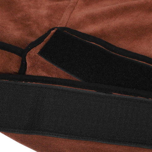 Dam Skerisi Water Absorbent Bathrobe for Dogs and Cats, Wearable Hooded Drying Bath Towel with Belt, Brown, Durably