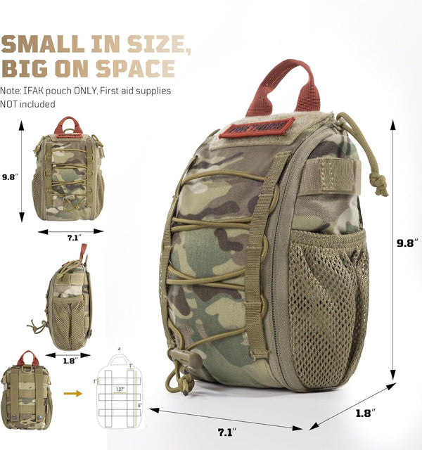 OneTigris Large IFAK Pouch, Empty Molle First Aid Bag, Medical Trauma Kit Bag for Outdoor