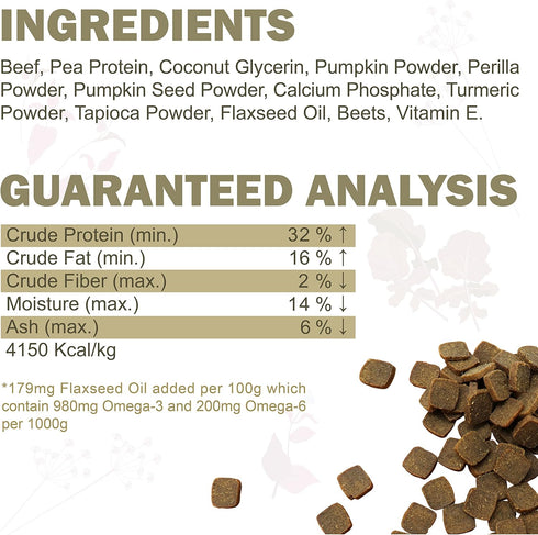 Herz Air-Dried Dog Food – New Zealand Grass-Fed Beef Recipe 2 lb, Grain Free, All Natural, High Protein