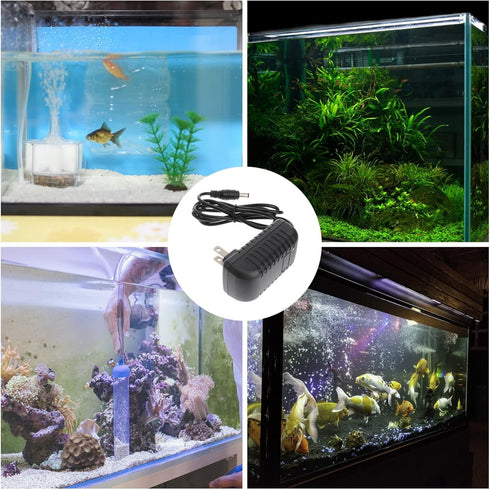LED Power Adapter AC110-240V DC12V 1A Switching Converter for Aquarium Fish Tank Light (US Plug).
