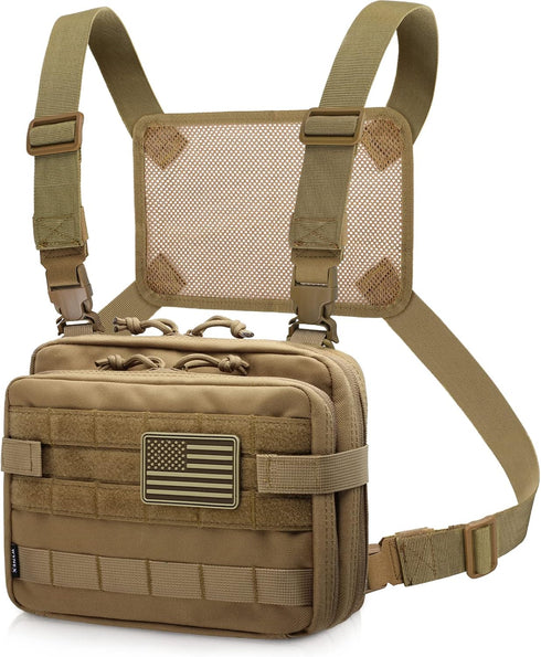 WYNEX Tactical Large Admin Pouch, Molle EDC Utility Pouch with Map Sleeve and Flag Patch