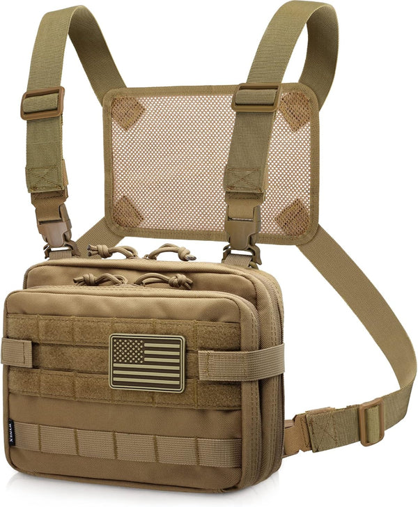 WYNEX Tactical Large Admin Pouch, Molle EDC Utility Pouch with Map Sleeve and Flag Patch