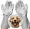 Dog Washing Gloves with Bristle Scrubbers, Reusable Silicone Gloves for Bathing and Grooming (Gray)