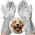 Dog Washing Gloves with Bristle Scrubbers, Reusable Silicone Gloves for Bathing and Grooming (Gray)