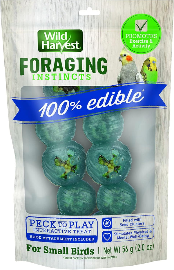 Wild Harvest Foraging Instincts Peck n’ Play Interactive Treat for Small Birds, 2 Ounce